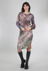 Cotelac Watercolor Puff-Sleeve Dress, Mauve Mix 