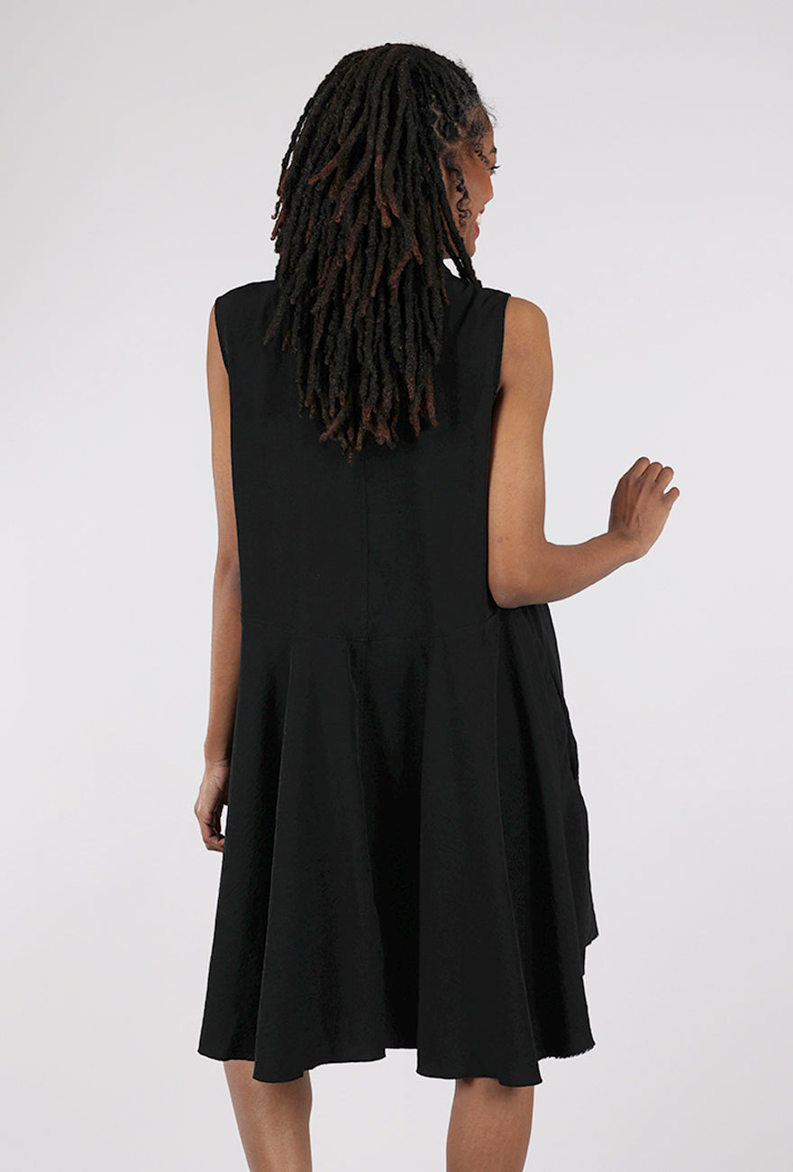 Paper Temples Peppy Dress, Black/Stitch Print 