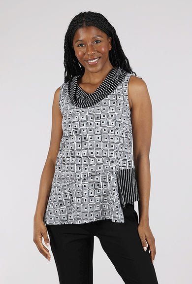 Habitat Core Travel Mixed Cowl Top, Black Multi 