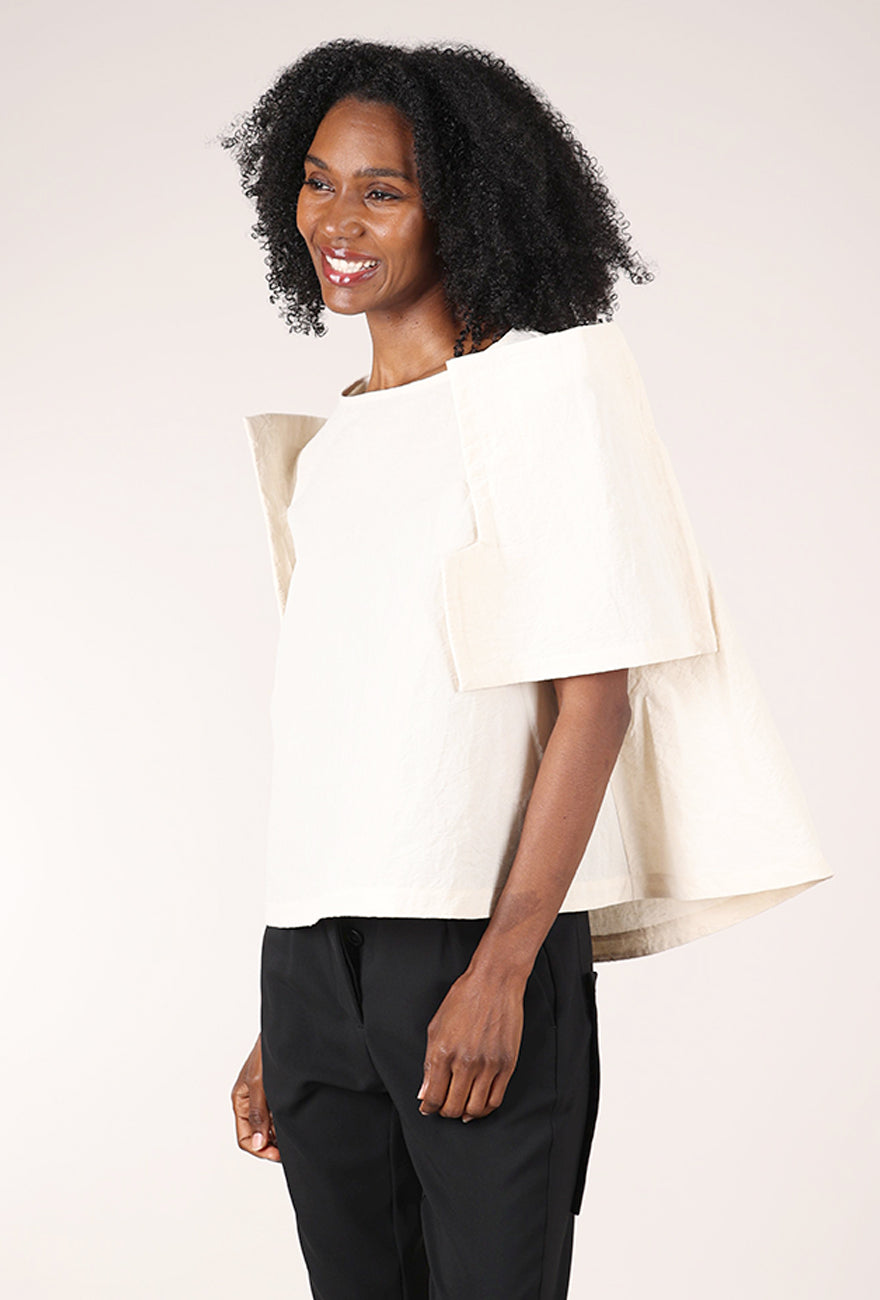 Rundholz Architectural Sleeve Top, Marshmallow 