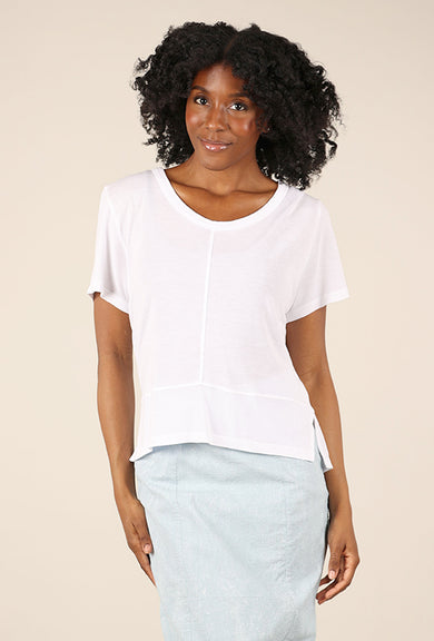Lurdes Bergada Scoopneck Seam Top, White 