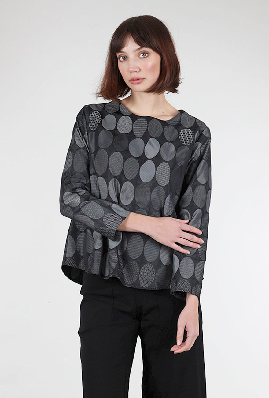 Niche Circle Jacquard Bermuda Top, Silver 