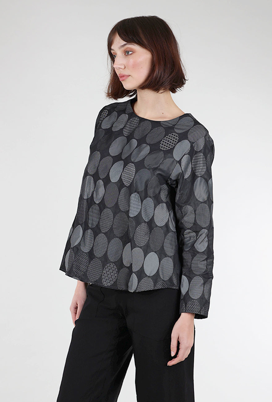 Niche Circle Jacquard Bermuda Top, Silver 