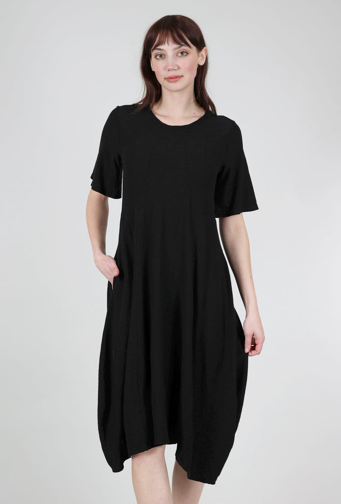 Cut Loose Seamed Midi Dress, Black 