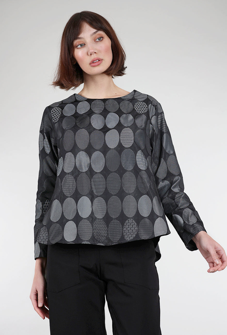 Niche Circle Jacquard Bermuda Top, Silver 