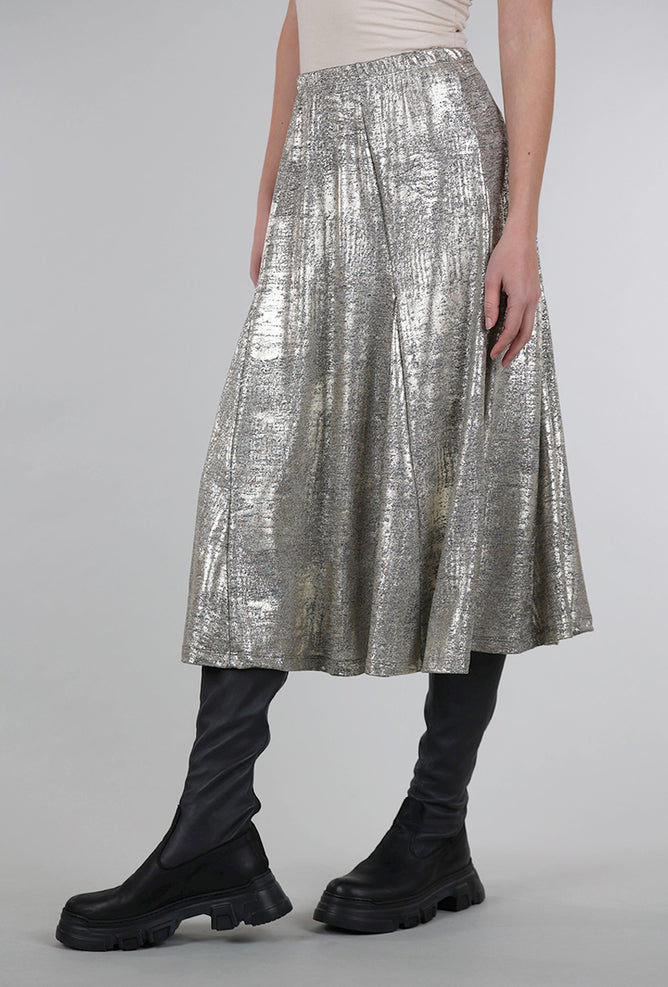 Niche Shimmer Knit Symphony Skirt, Gold 