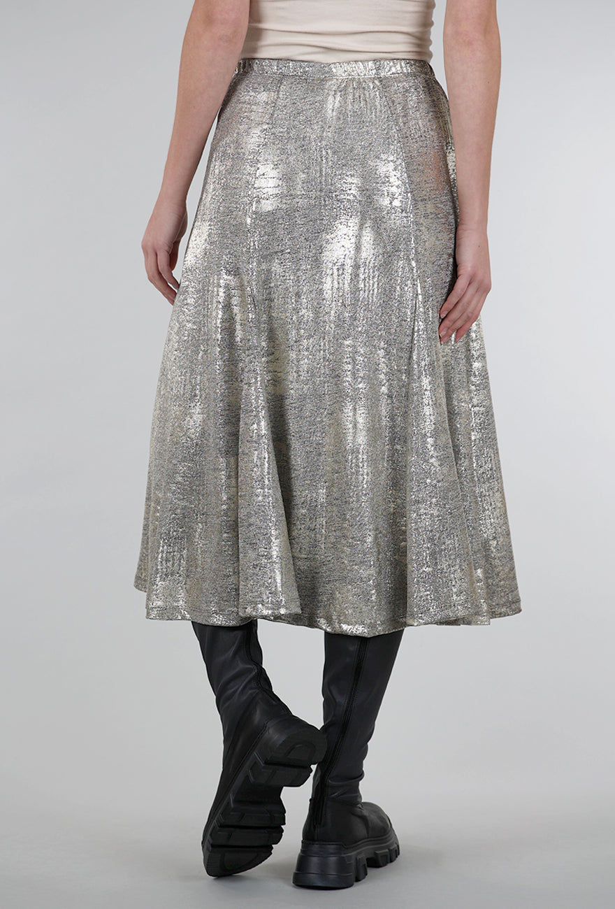 Niche Shimmer Knit Symphony Skirt, Gold 