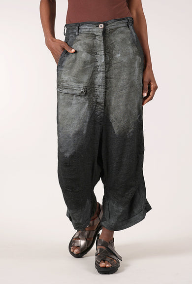 Rundholz Hand-Painted Linen Blend Pant, Seaweed Storm 