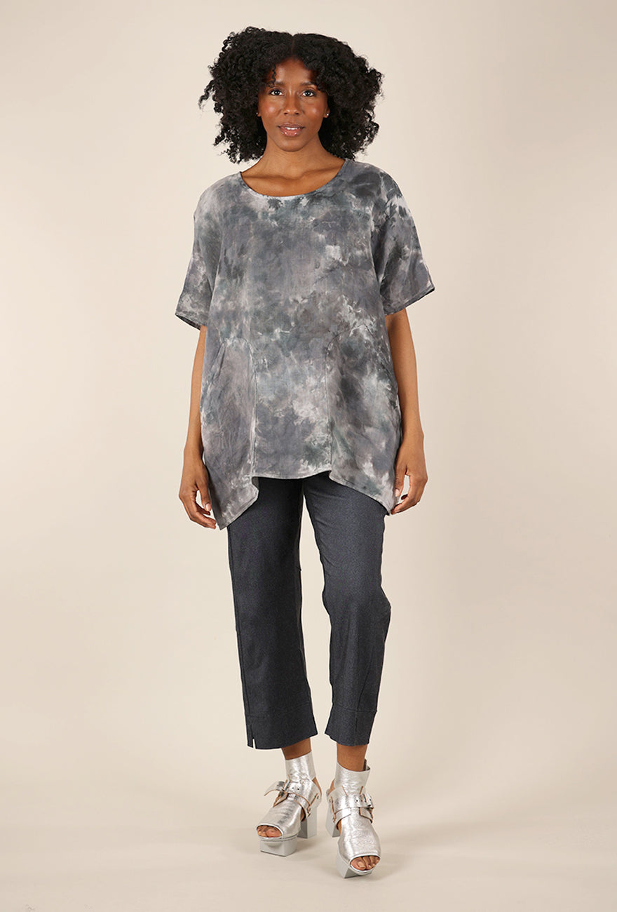 Heyne Bogut Linen Smoosh Dye Top, Gray 