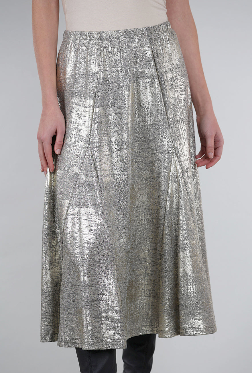 Niche Shimmer Knit Symphony Skirt, Gold 