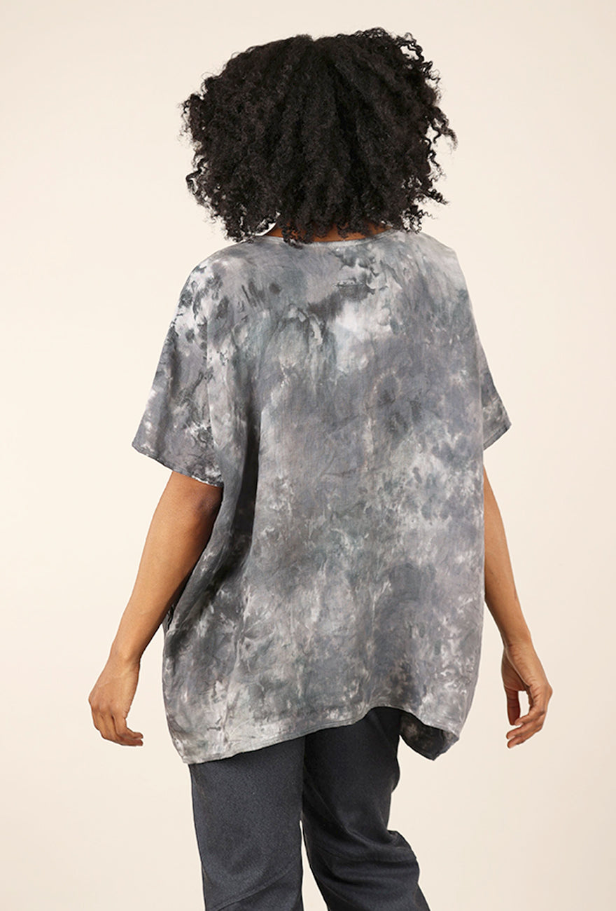 Heyne Bogut Linen Smoosh Dye Top, Gray 