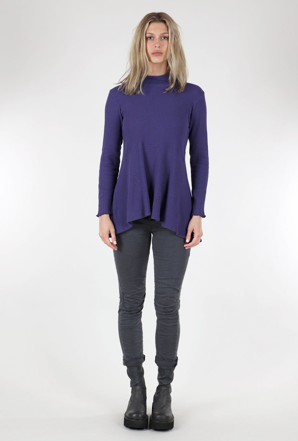 Fenini Waffle Swing Tunic, Violet 