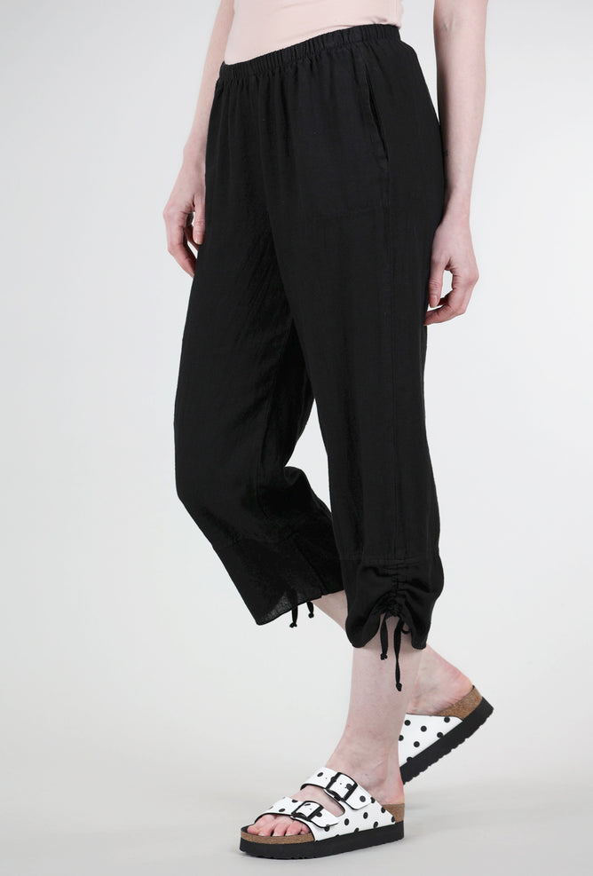 Fenini Mesh Hem Crop Pant, Black 