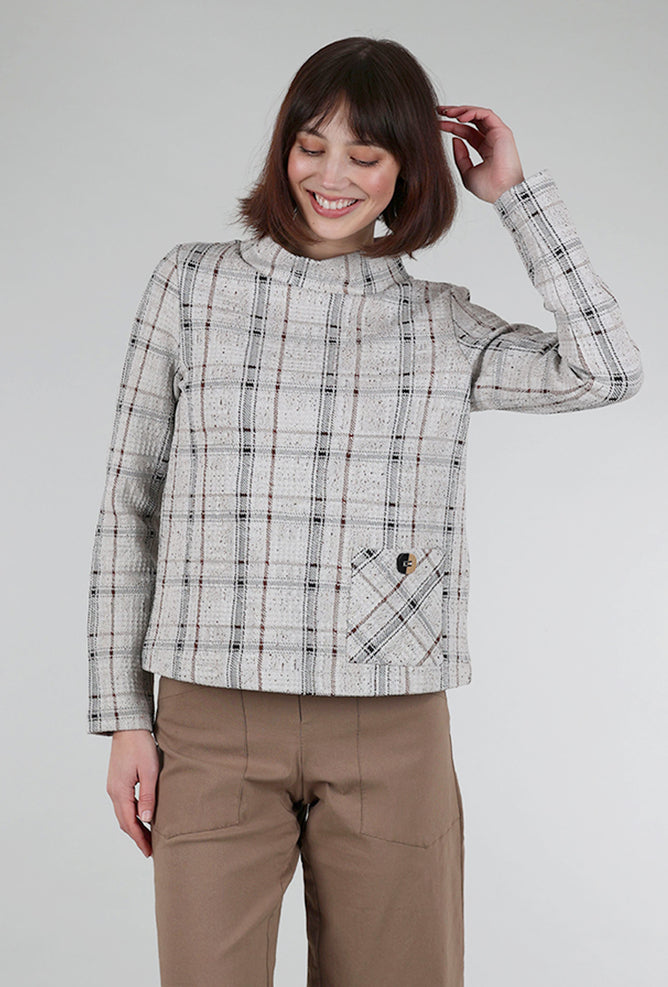 Habitat Speckle Knit Plaid Pullover, Putty 