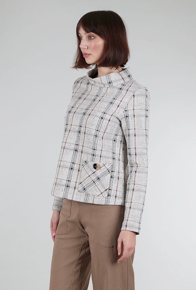 Habitat Speckle Knit Plaid Pullover, Putty 