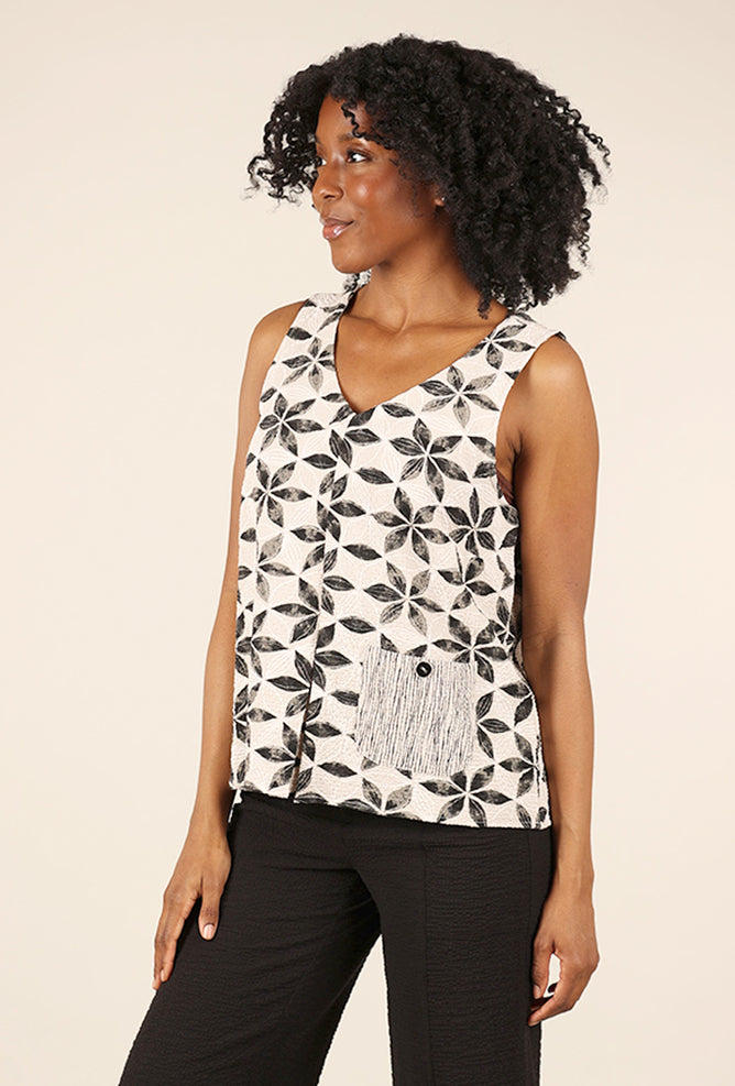 Habitat Crinkle Crepe Pleat Tank, Willow 