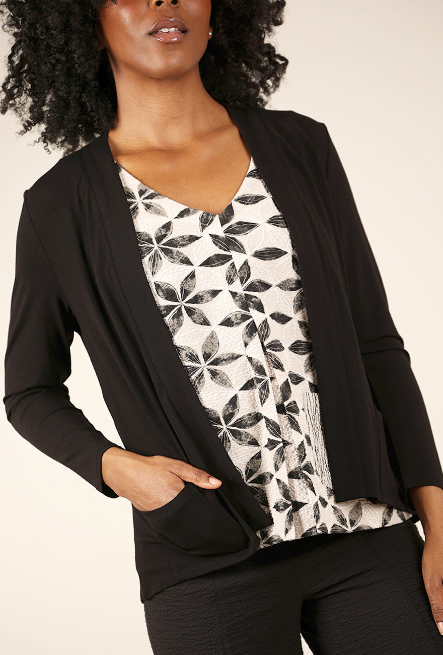 Habitat Core Travel Shirred-Back Cardie, Black 