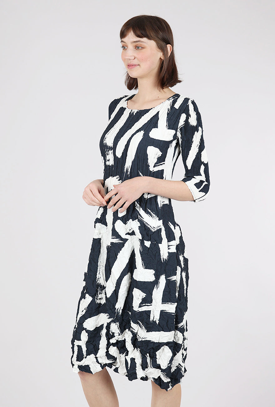 Alquema 3/4-Sleeve Smash Pocket Dress, Indigo Noise 
