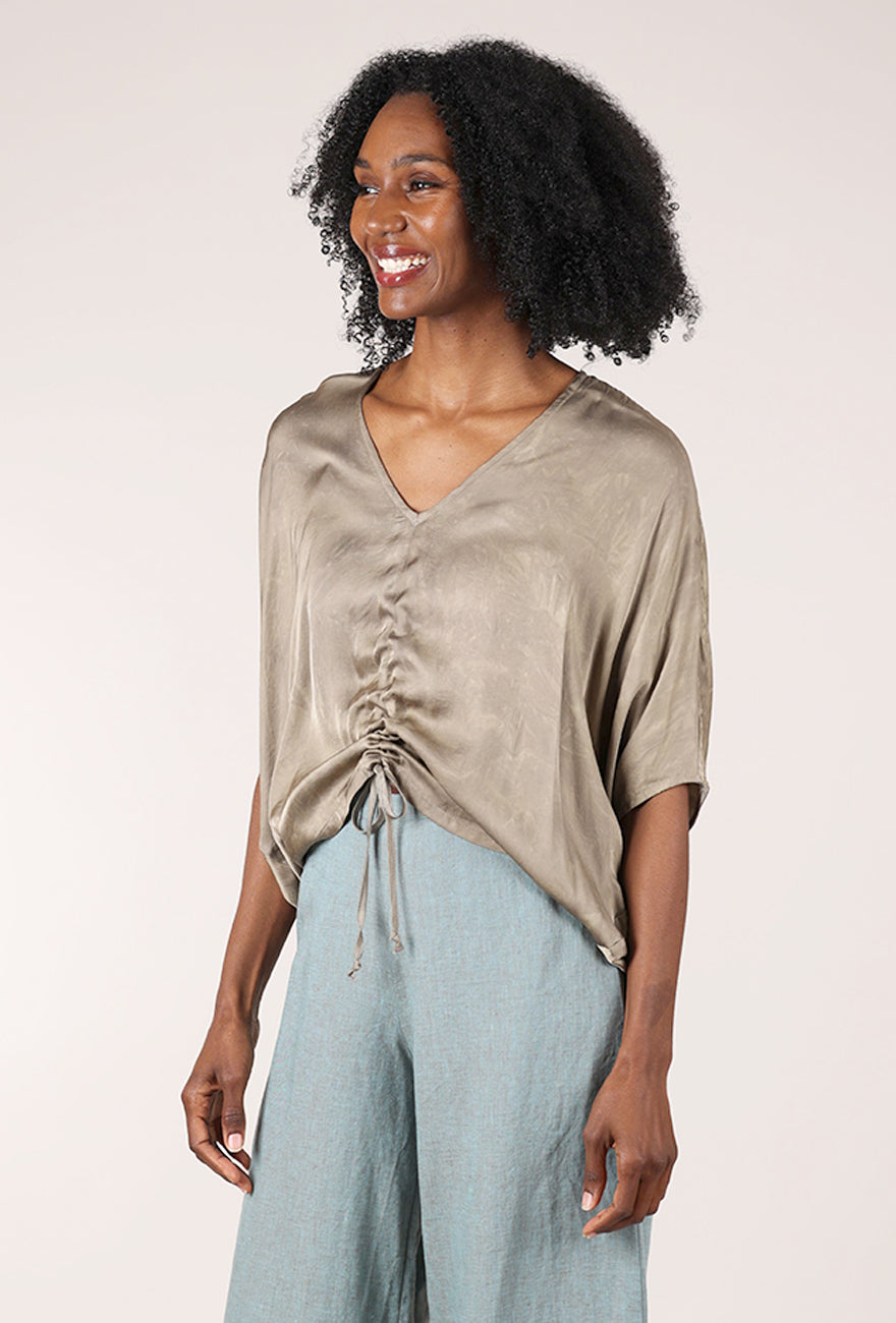 Bryn Walker Satin Ria Shirt, Pietra 