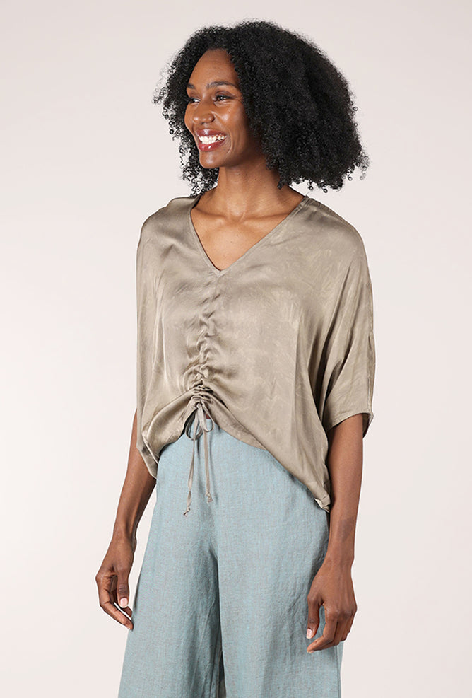 Bryn Walker Satin Ria Shirt, Pietra 