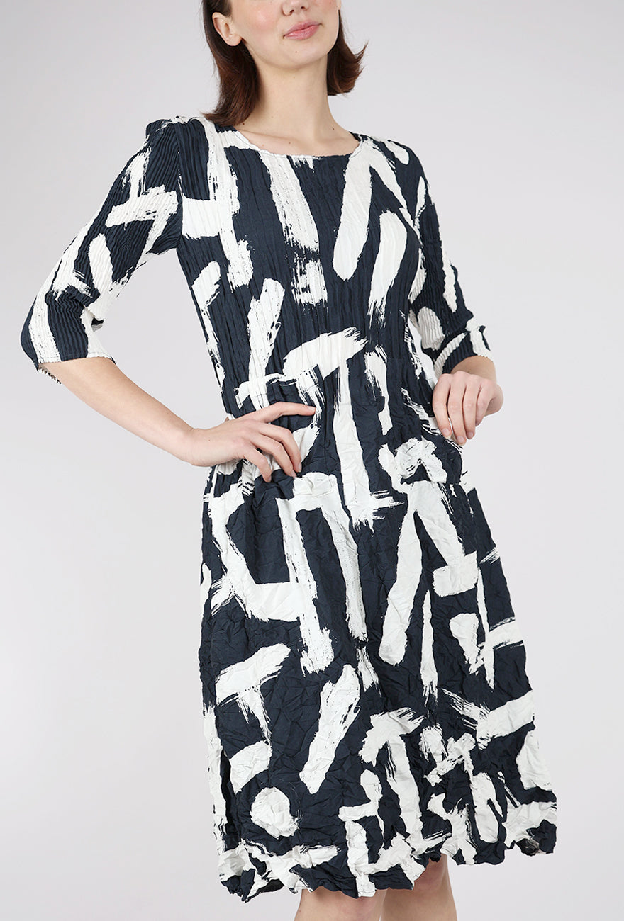 Alquema 3/4-Sleeve Smash Pocket Dress, Indigo Noise 