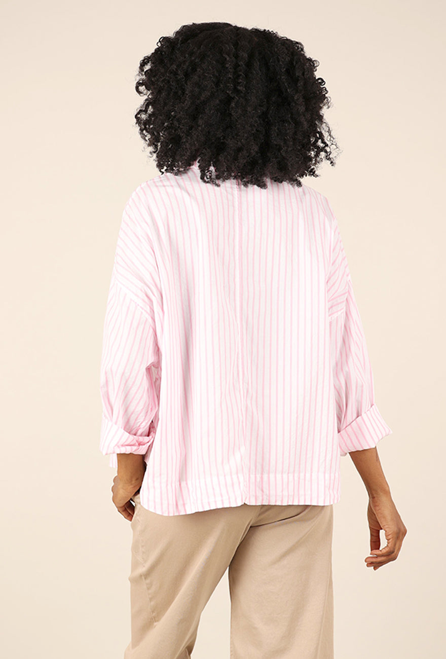 Paper Temples Lo Tie Print Button Up, Pink 
