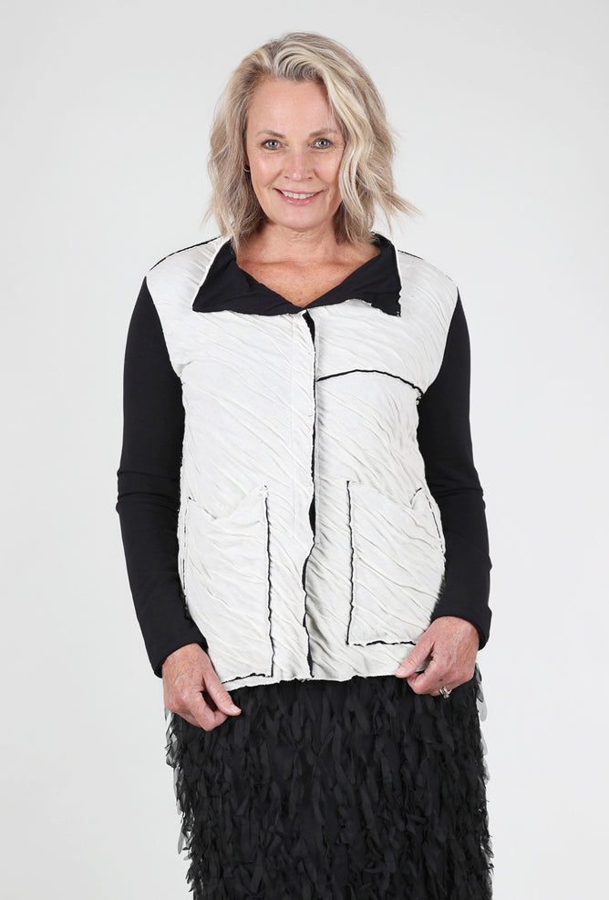 Kedziorek Candace Knit Jacket, White/Black 