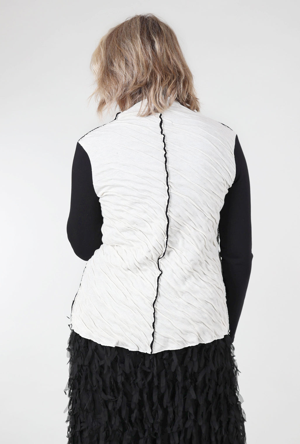 Kedziorek Candace Knit Jacket, White/Black 