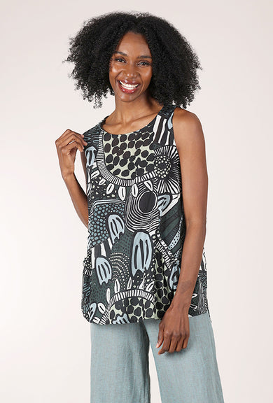 Rundholz Cotton Lawn Print Tank, Multi 