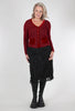 Cut Loose Marble Knit Velvet Pocket Sweater, Cardinal Red 