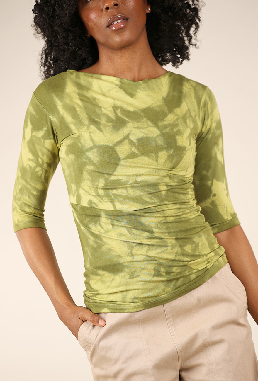 Heyne Bogut Pinch Elbow-Sleeve Top, Rock Lime 