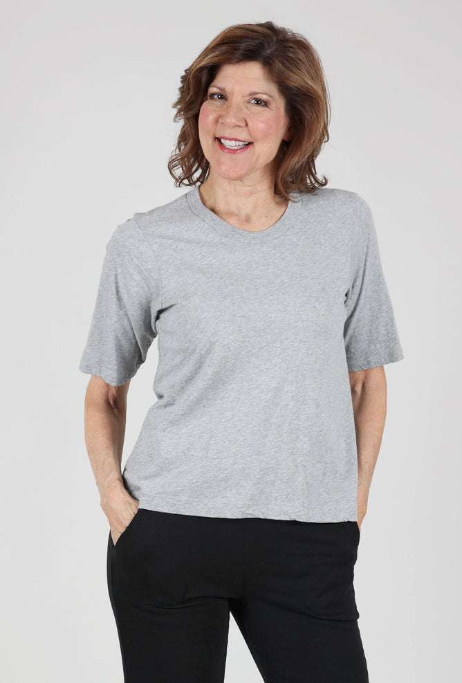 Wilt Baby Fit Shrunken Crew Elbow Sleeve Tee, Gray Heather 