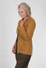 Cut Loose Frayed Stripe Fitted Blazer, Brass 