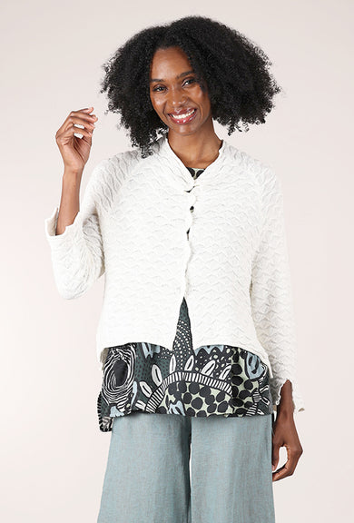 Rundholz Crocheted Raglan Cardie, Off White 