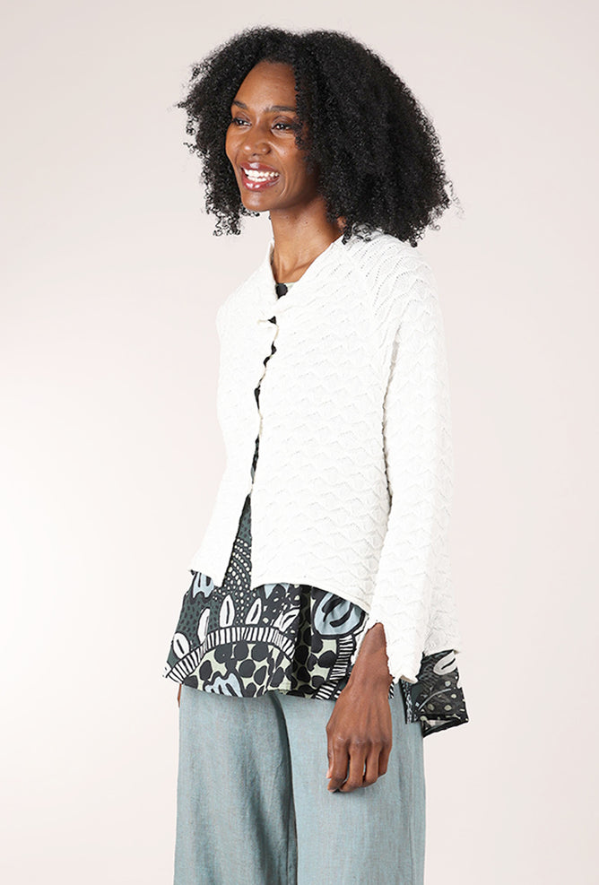 Rundholz Crocheted Raglan Cardie, Off White 