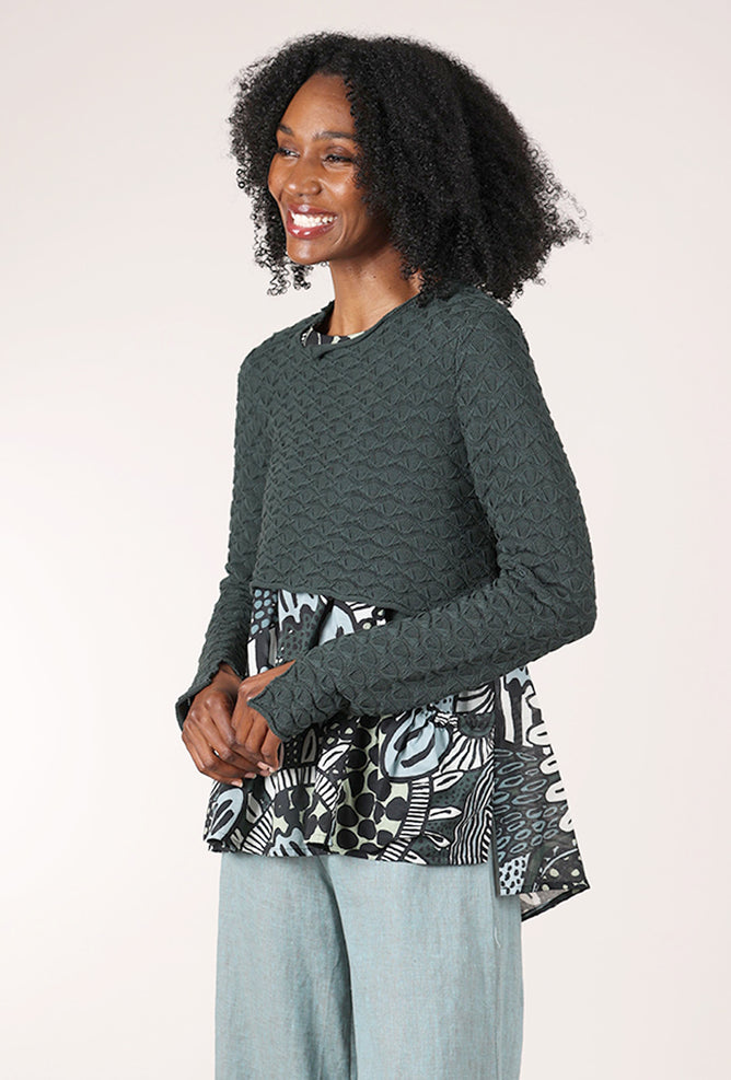 Rundholz Crocheted Cropped Pullover, Tree 
