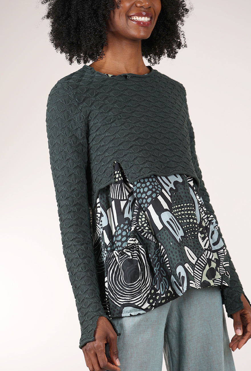 Rundholz Crocheted Cropped Pullover, Tree 