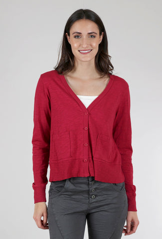 Wilt Crop Boxy Pocket Cardie, Raspberry 