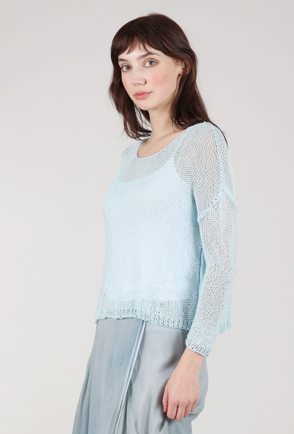 Umit Unal Hand-Knit Ashley Sweater, Robin's Egg Blue 