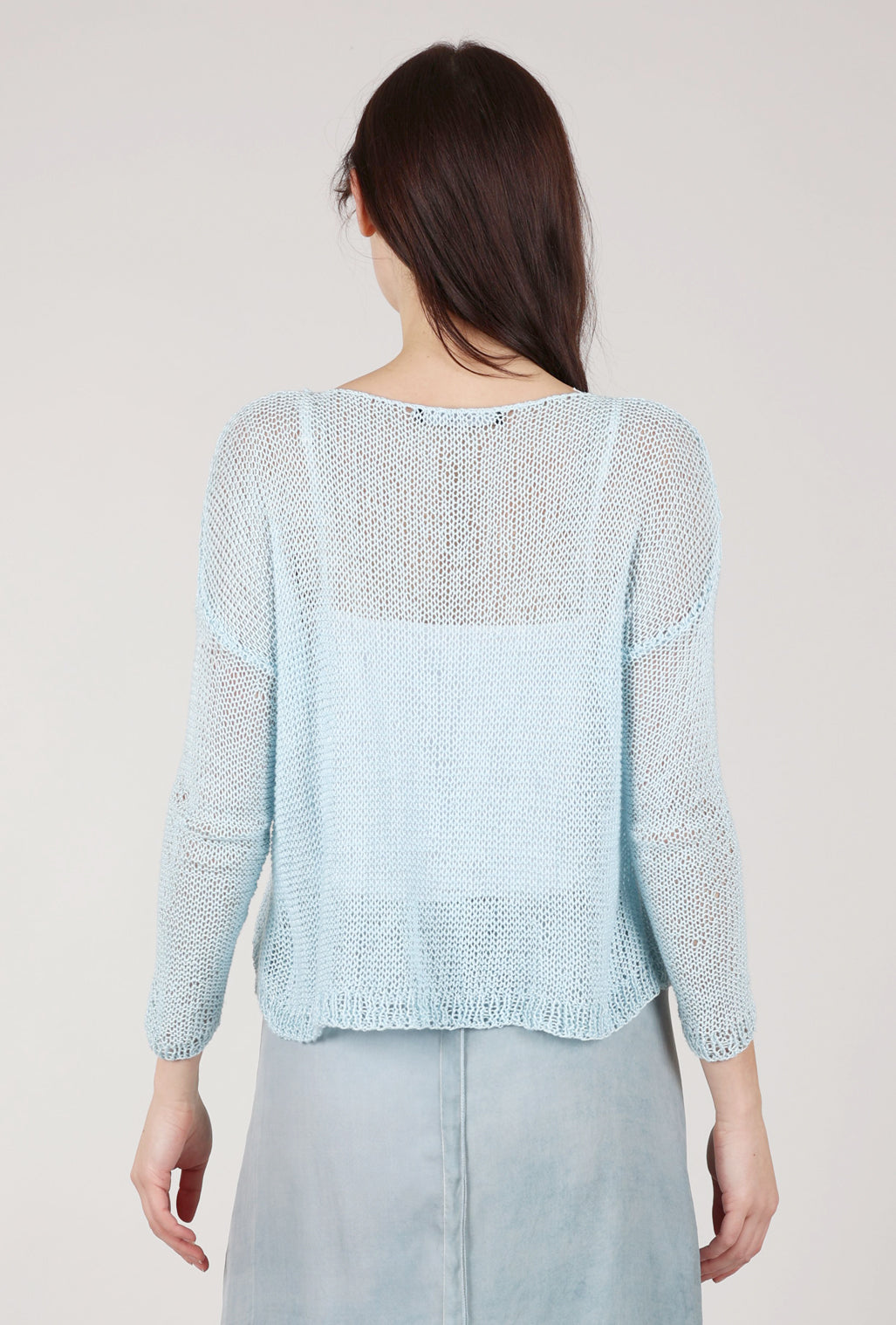 Umit Unal Hand-Knit Ashley Sweater, Robin's Egg Blue 