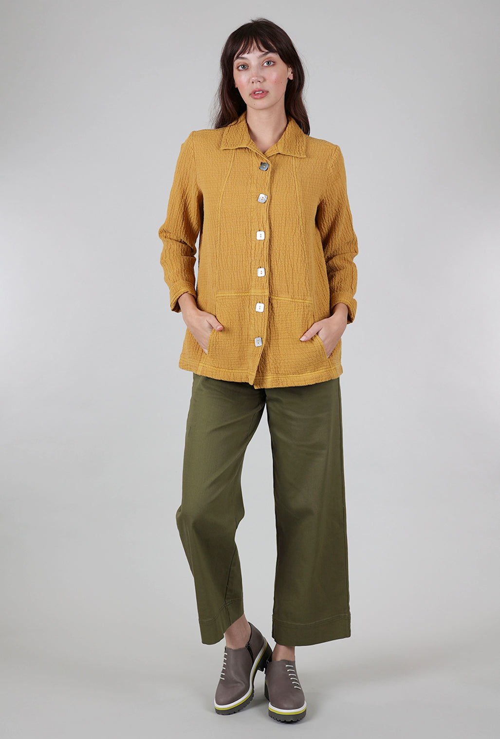 Habitat Sun Wash Jacquard Seamed Pocket Jacket, Honey 