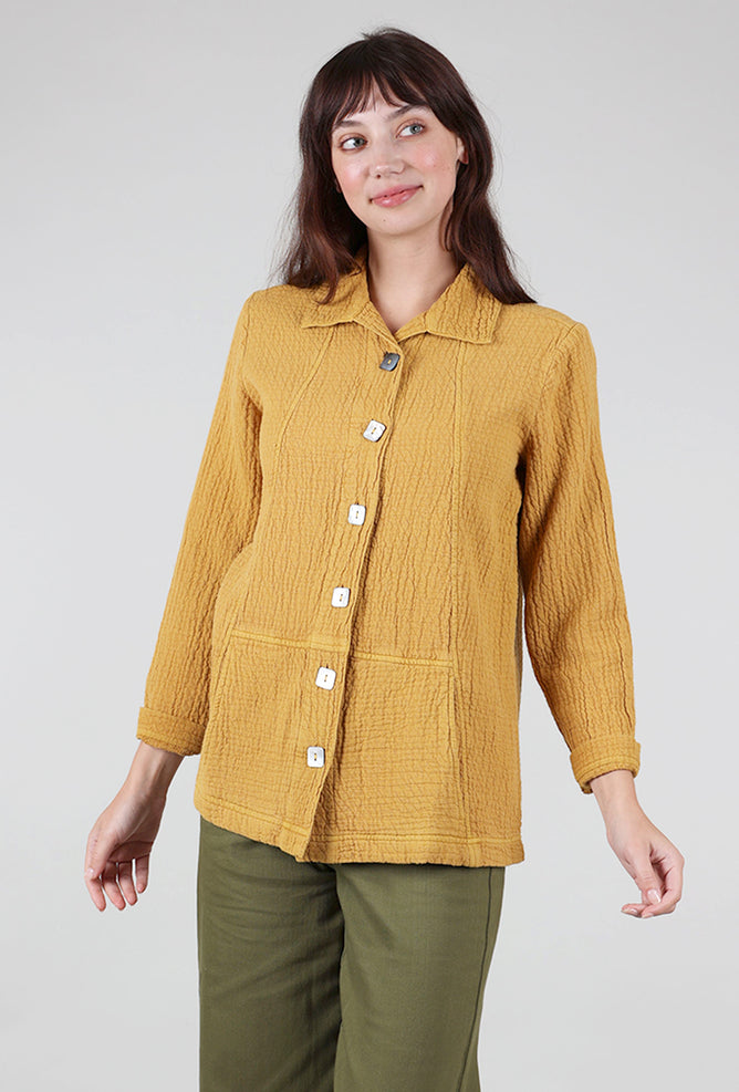 Habitat Sun Wash Jacquard Seamed Pocket Jacket, Honey 