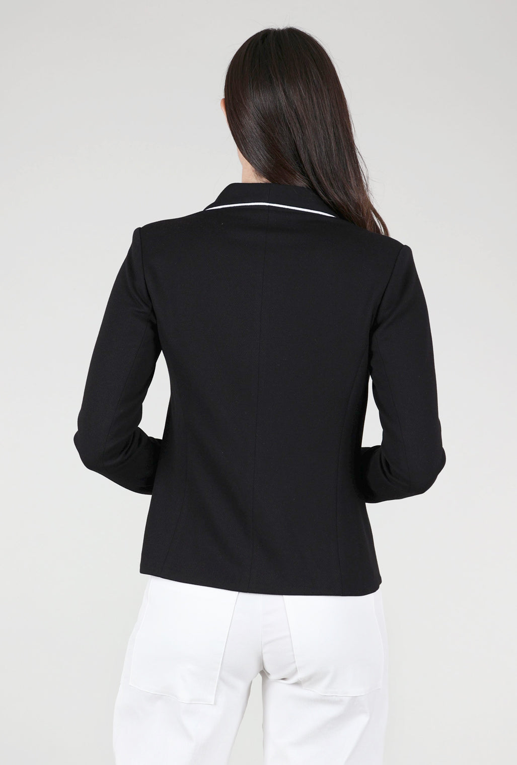 Peace of Cloth Remi Pique Corded Blazer, Black 