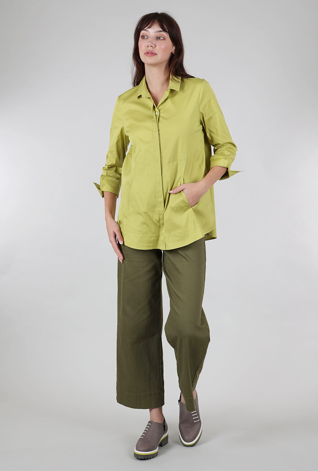 Habitat Perfect Travel Hidden Placket Shirt, Pear 