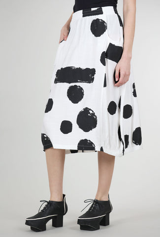 Patrizia Luca Dotty Balloon Skirt, White/Black 