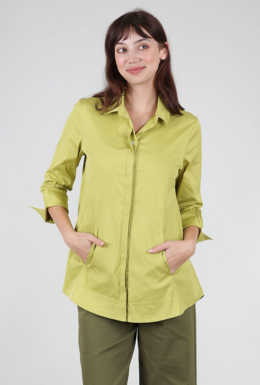 Habitat Perfect Travel Hidden Placket Shirt, Pear 