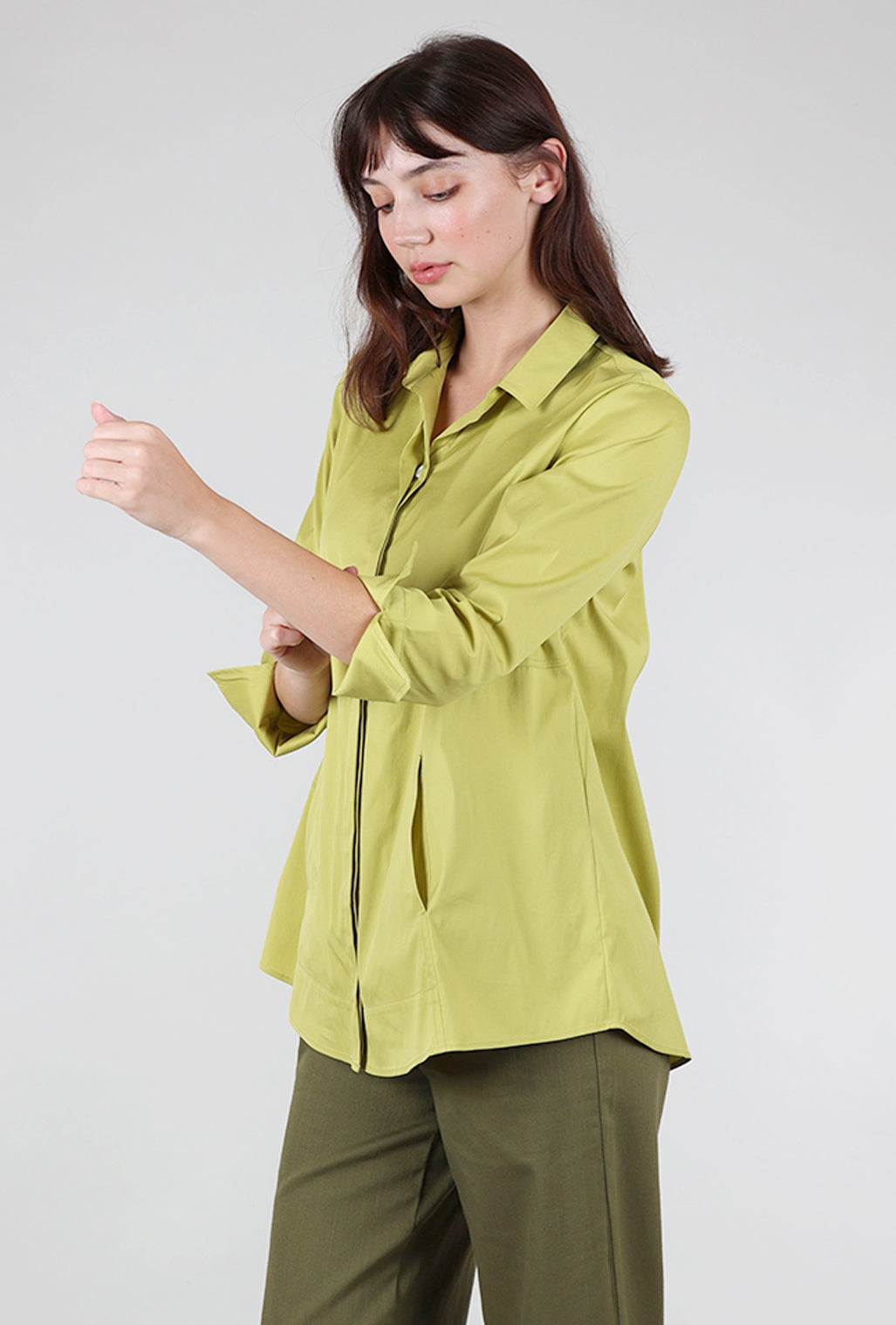 Habitat Perfect Travel Hidden Placket Shirt, Pear 