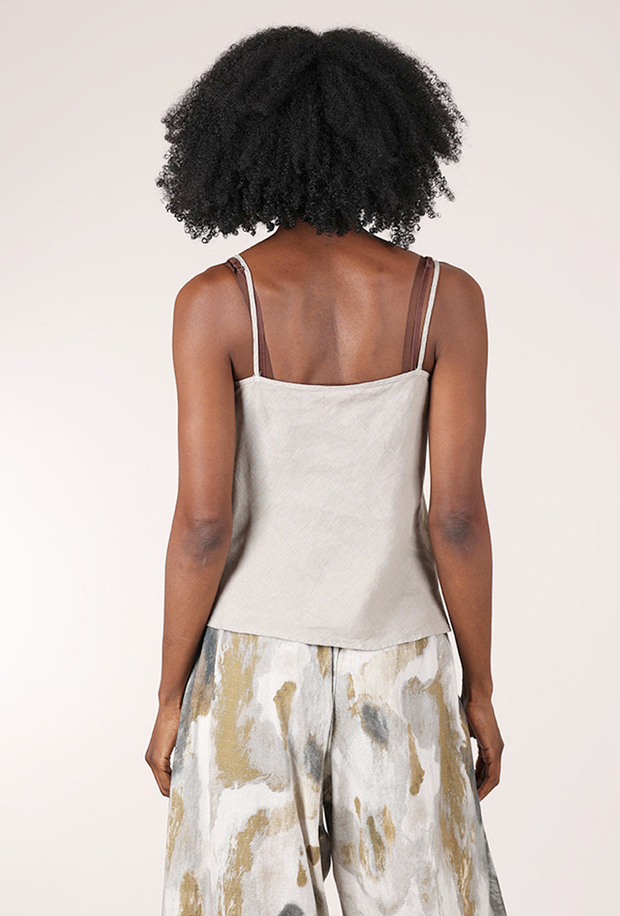 Bryn Walker Lucy Linen Tank, Nebbia 