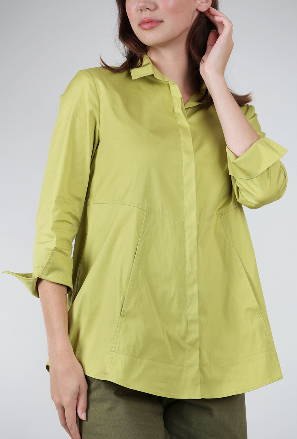 Habitat Perfect Travel Hidden Placket Shirt, Pear 