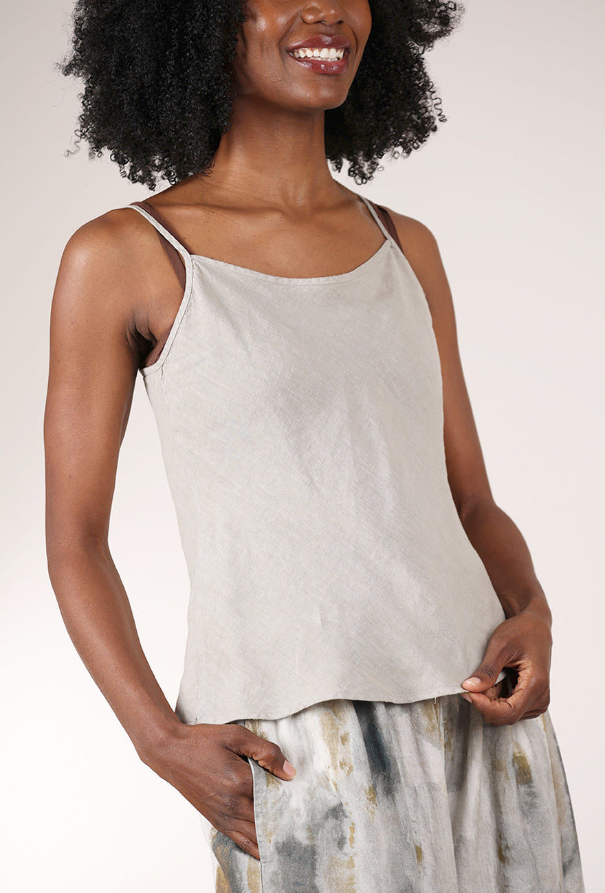 Bryn Walker Lucy Linen Tank, Nebbia 
